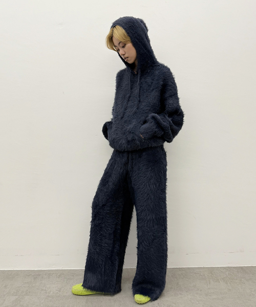 Oriens JOURNAL STANDARD（オリエンス ジャーナルスタンダード）の「ファーファーニットフーディー（ニット/セーター・レディース・グレー/ネイビー・FREE）」の20枚目の写真