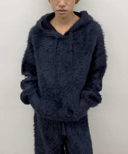 Oriens JOURNAL STANDARD（オリエンス ジャーナルスタンダード）の「ファーファーニットフーディー（ニット/セーター・レディース・グレー/ネイビー・FREE）」の22枚目の写真