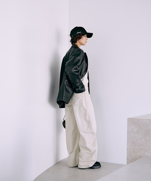 CONZ（コンズ）の「BASICKS×DUCK DOUBLE KNEE CURVED LEG PANTS（その他パンツ・レディース・オフホワイト/ブラック/ライトピンク・1/2）」の9枚目の写真
