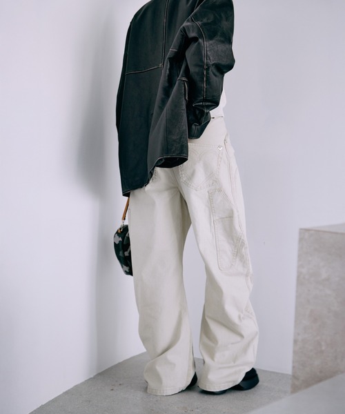 CONZ（コンズ）の「BASICKS×DUCK DOUBLE KNEE CURVED LEG PANTS（その他パンツ・レディース・オフホワイト/ブラック/ライトピンク・1/2）」の13枚目の写真