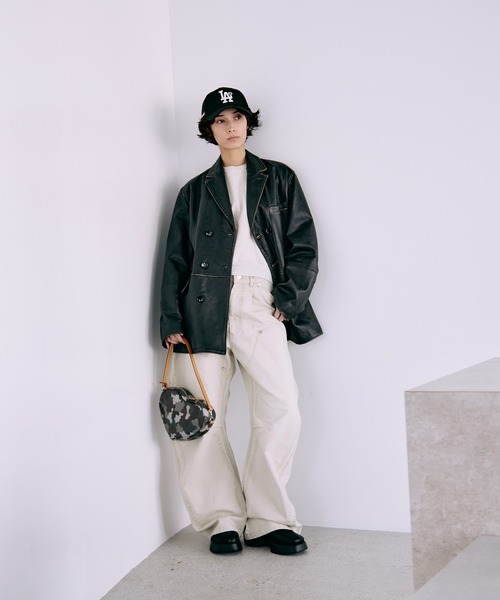 CONZ（コンズ）の「BASICKS×DUCK DOUBLE KNEE CURVED LEG PANTS（その他パンツ・レディース・オフホワイト/ブラック/ライトピンク・1/2）」の5枚目の写真