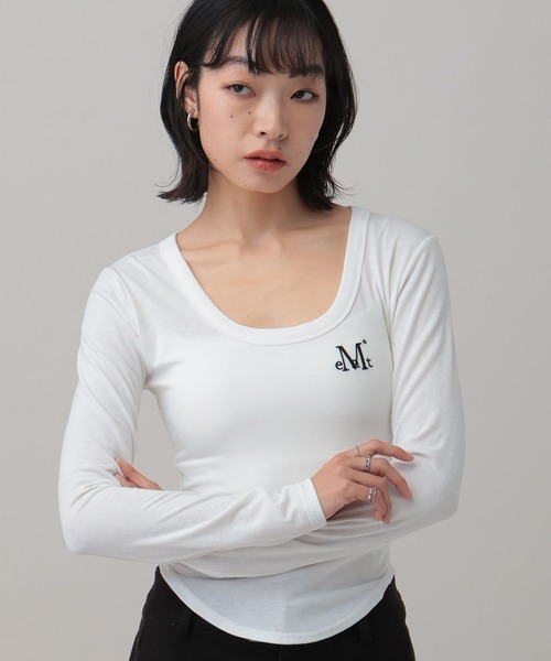 MUCENT(ムセント)の「MUCENT/スクエアネックロングスリーブ(Tシャツ/カットソー・レディース・グレー/ブラック/アイボリー/ピンク/ブラウン/チャコール・FREE)」の6枚目の写真