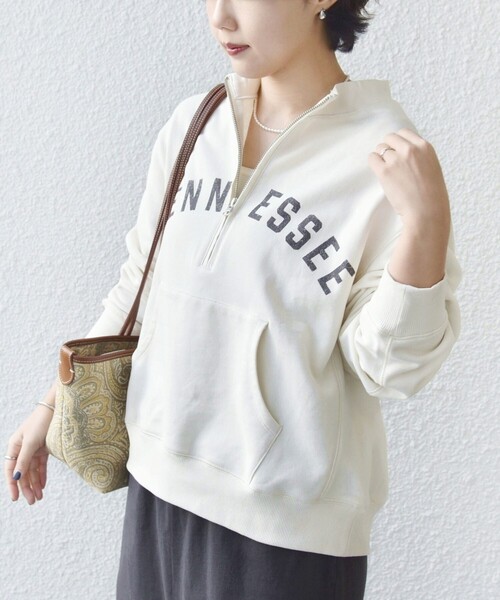SHIPS（シップス）の「【SHIPS別注】TENNESSEE:〈洗濯機可能〉ハーフ ジップ スウェット（スウェット・レディース・アイボリー/チャコールグレー・ONE SIZE）」の17枚目の写真