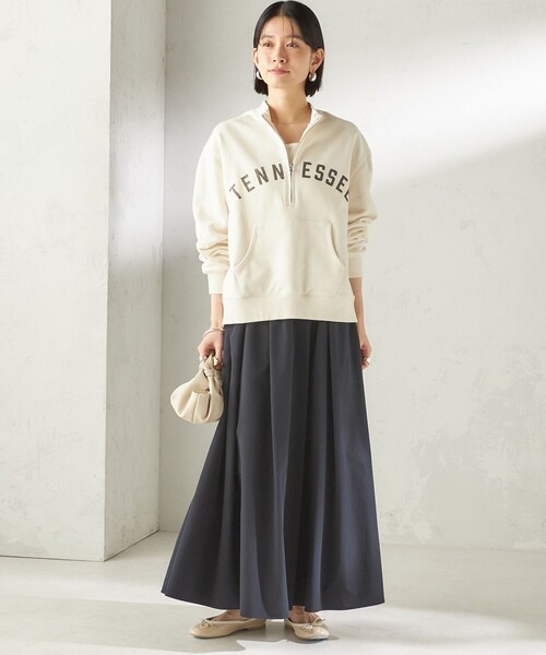 SHIPS（シップス）の「【SHIPS別注】TENNESSEE:〈洗濯機可能〉ハーフ ジップ スウェット（スウェット・レディース・アイボリー/チャコールグレー・ONE SIZE）」の9枚目の写真