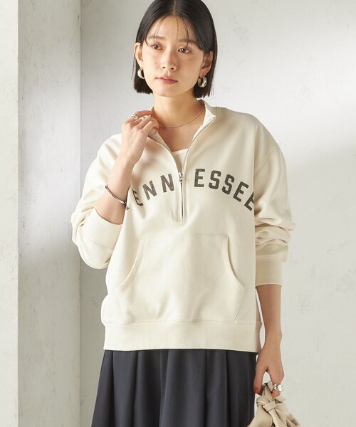 SHIPS（シップス）の「【SHIPS別注】TENNESSEE:〈洗濯機可能〉ハーフ ジップ スウェット（スウェット・レディース・アイボリー/チャコールグレー・ONE SIZE）」の12枚目の写真