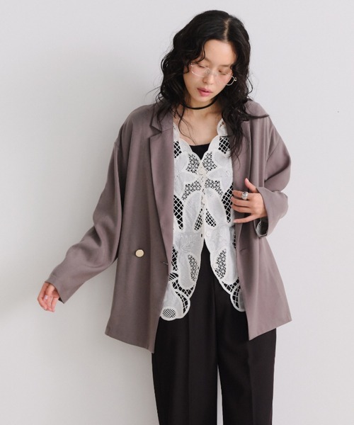 Shelly island（シェリーアイランド）の「レース編みカーディガン（カーディガン/ボレロ・レディース・ホワイト/ブラック・FREE）」の18枚目の写真