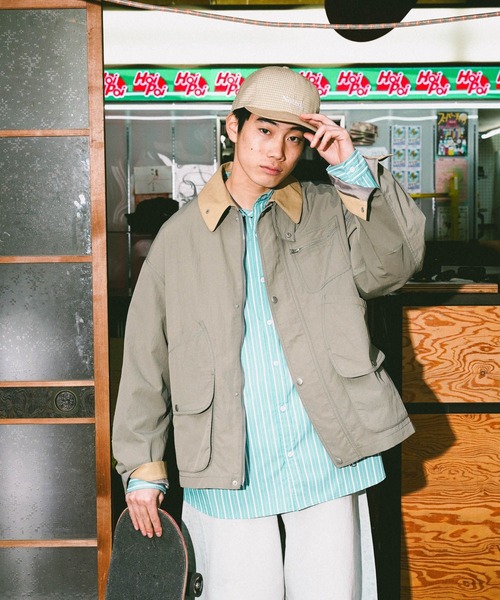 niko and...（ニコアンド）の「ハンティングブルゾン（ブルゾン・メンズ・インディゴブルー/カーキ/アイボリー・MEDIUM/LARGE）」の3枚目の写真