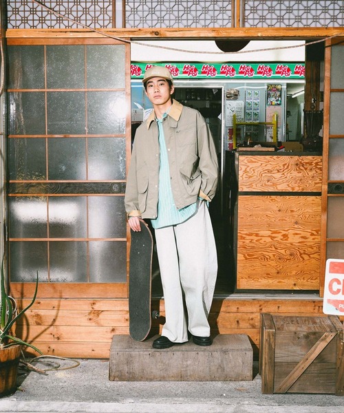 niko and...（ニコアンド）の「ハンティングブルゾン（ブルゾン・メンズ・インディゴブルー/カーキ/アイボリー・MEDIUM/LARGE）」の6枚目の写真