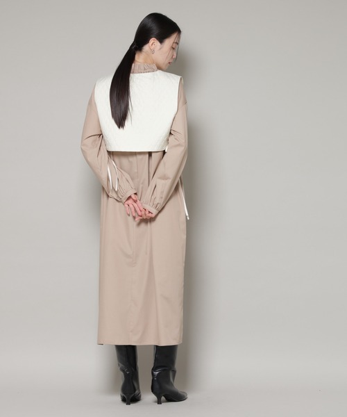 セール】キルティングベスト×ギャザーワンピース アンサンブルセット