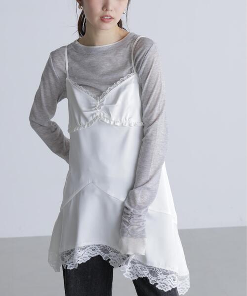 FREE'S MART（フリーズマート）の「◆イレヘムレースキャミワンピース【ドット柄有り】（ワンピース・レディース・ホワイト系その他/ホワイト/ブラック系その他・FREE）」の19枚目の写真