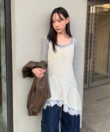 FREE'S MART | ◆イレヘムレースキャミワンピース【ドット柄有り】(ワンピース)