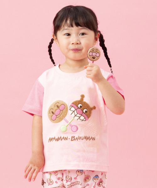 ANPANMAN KIDS COLLECTION(アンパンマンキッズコレクション)の「ペロペロチョコさがら刺繍Tシャツ(Tシャツ/カットソー・キッズ・オフホワイト/ピンク・80cm/120cm/110cm/100cm/90cm)」の3枚目の写真