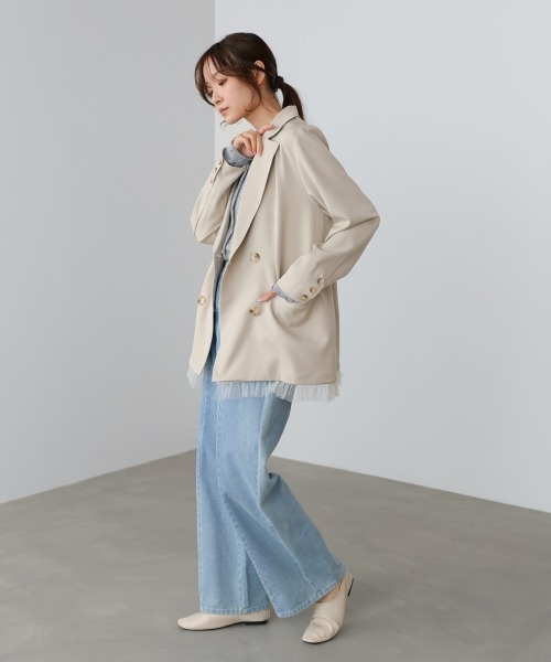 Bab（バブ）の「【スリーピース対応】裾フリルダブルジャケット（その他アウター・レディース・チャコールグレー/ベージュ/A・M）」の12枚目の写真