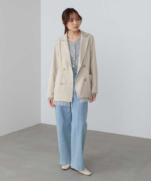 Bab（バブ）の「【スリーピース対応】裾フリルダブルジャケット（その他アウター・レディース・チャコールグレー/ベージュ/A・M）」の14枚目の写真