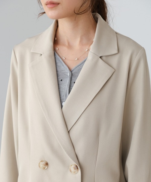 Bab（バブ）の「【スリーピース対応】裾フリルダブルジャケット（その他アウター・レディース・チャコールグレー/ベージュ/A・M）」の22枚目の写真