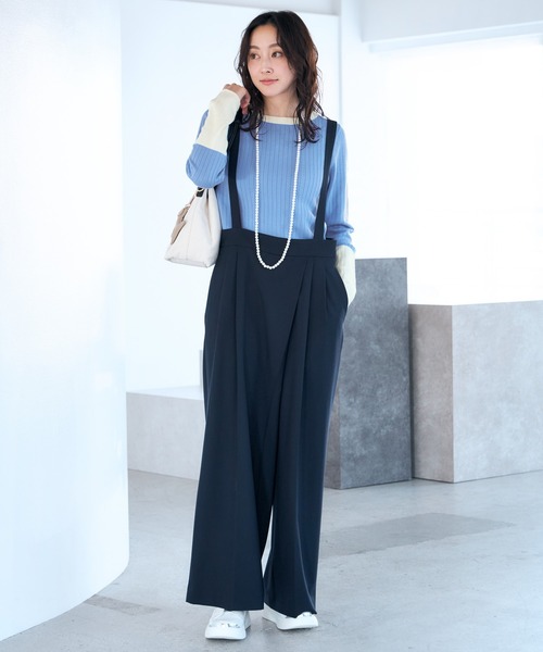 Elura（エルーラ）の「映えラクサロペット/634731（サロペット/オーバーオール・レディース・ネイビー/ライトグレー/チェック・FREE）」の8枚目の写真