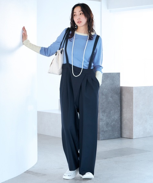 Elura（エルーラ）の「映えラクサロペット/634731（サロペット/オーバーオール・レディース・ネイビー/ライトグレー/チェック・FREE）」の9枚目の写真