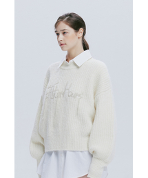PUFF SLEEVE ALPACA KNIT TOP (IVORY)