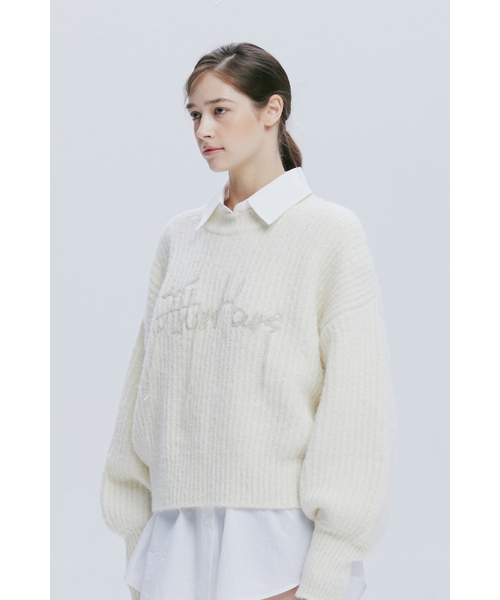 AFTERHOURS(アフターアワーズ)の「PUFF SLEEVE ALPACA KNIT TOP (IVORY)(ニット/セーター・レディース・その他・FREE)」の1枚目の写真