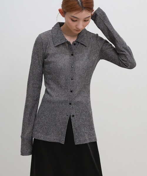 select MOCA(セレクトモカ)の「ボタンデザインポロメッシュカーディガン(カーディガン/ボレロ・レディース・ライトブラウン/チャコールグレー/ブラック・FREE)」の2枚目の写真