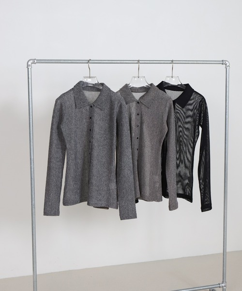 select MOCA(セレクトモカ)の「ボタンデザインポロメッシュカーディガン(カーディガン/ボレロ・レディース・ライトブラウン/チャコールグレー/ブラック・FREE)」の15枚目の写真