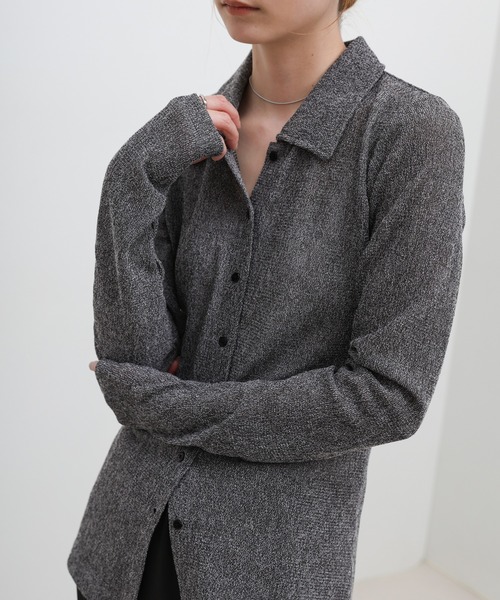 select MOCA(セレクトモカ)の「ボタンデザインポロメッシュカーディガン(カーディガン/ボレロ・レディース・ライトブラウン/チャコールグレー/ブラック・FREE)」の8枚目の写真