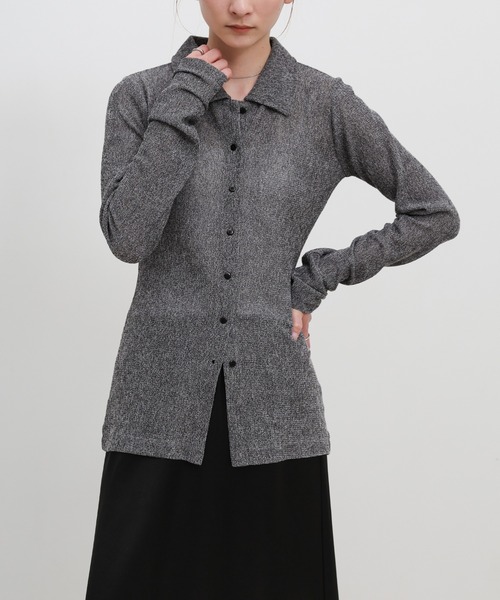 select MOCA(セレクトモカ)の「ボタンデザインポロメッシュカーディガン(カーディガン/ボレロ・レディース・ライトブラウン/チャコールグレー/ブラック・FREE)」の11枚目の写真