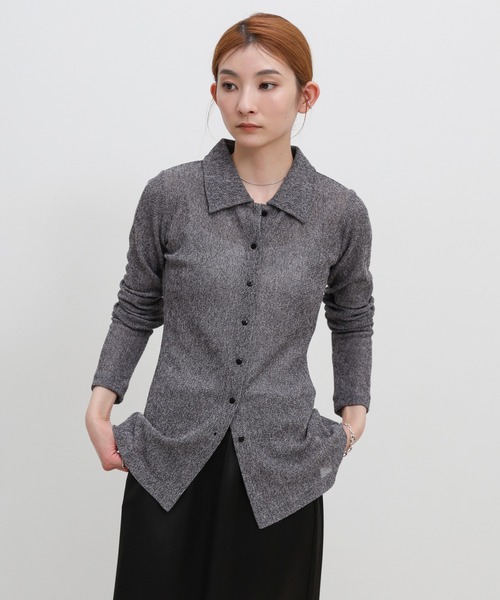 select MOCA(セレクトモカ)の「ボタンデザインポロメッシュカーディガン(カーディガン/ボレロ・レディース・ライトブラウン/チャコールグレー/ブラック・FREE)」の7枚目の写真