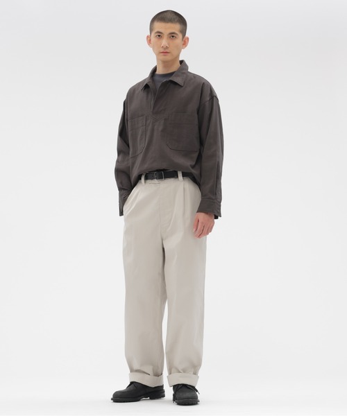 MHL.（エムエイチエル）の「WORK COTTON DRILL SHIRT（シャツ/ブラウス・メンズ・グレー系その他7/ブラウン系その他2・LARGE/MEDIUM）」の3枚目の写真