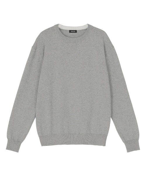 ZUCCa(ズッカ)の「COTTON CASHMERE KNIT / P(ニット/セーター・レディース・グレー/ブラック/ライトグリーン・M size/X-LARGE)」の1枚目の写真