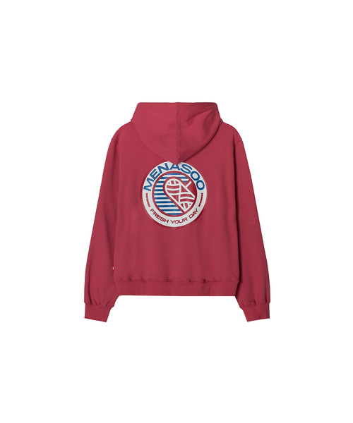 MENASOO(ミナス)の「Menasoo Hearttrack Hoodie_Pink(パーカー・レディース・PINK・1/2)」の1枚目の写真