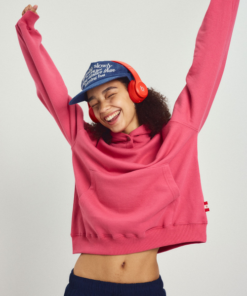 MENASOO(ミナス)の「Menasoo Hearttrack Hoodie_Pink(パーカー・レディース・PINK・1/2)」の2枚目の写真