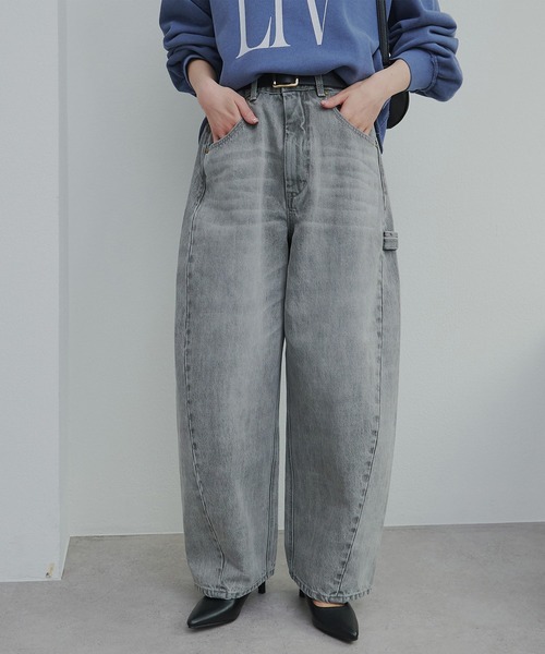 PUAL CE CIN（ピュアルセシン）の「セルビッチデニムワークパンツ（デニムパンツ・レディース・インディゴブルー/ブルー/グレー・FREE）」の19枚目の写真