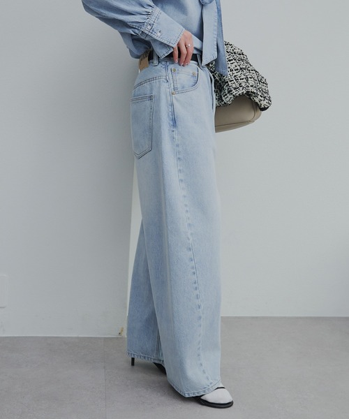 PUAL CE CIN（ピュアルセシン）の「セルビッチデニムワークパンツ（デニムパンツ・レディース・インディゴブルー/ブルー/グレー・FREE）」の7枚目の写真
