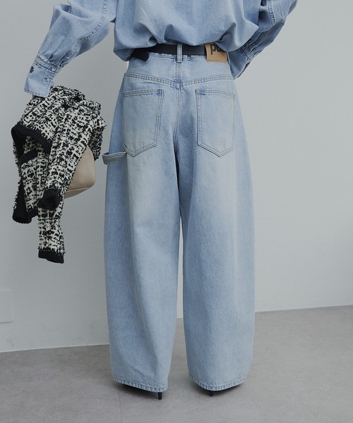 PUAL CE CIN（ピュアルセシン）の「セルビッチデニムワークパンツ（デニムパンツ・レディース・インディゴブルー/ブルー/グレー・FREE）」の8枚目の写真
