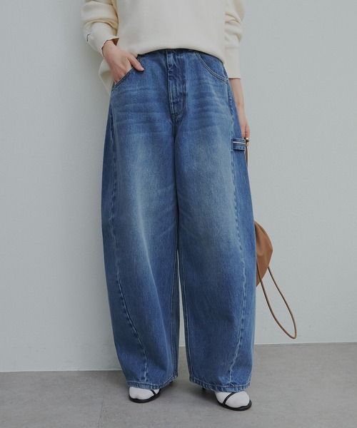 PUAL CE CIN（ピュアルセシン）の「セルビッチデニムワークパンツ（デニムパンツ・レディース・インディゴブルー/ブルー/グレー・FREE）」の13枚目の写真