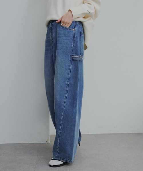 PUAL CE CIN（ピュアルセシン）の「セルビッチデニムワークパンツ（デニムパンツ・レディース・インディゴブルー/ブルー/グレー・FREE）」の14枚目の写真