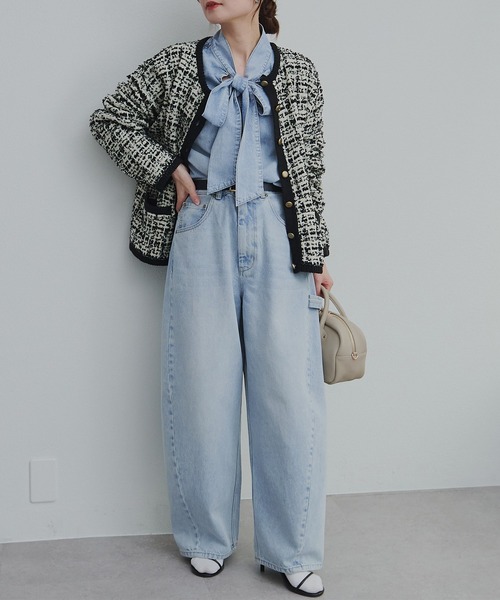 PUAL CE CIN（ピュアルセシン）の「セルビッチデニムワークパンツ（デニムパンツ・レディース・インディゴブルー/ブルー/グレー・FREE）」の10枚目の写真