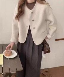 SallyLunn（サリーラン）の「ウールライクノーカラージャケット（ノーカラージャケット）」