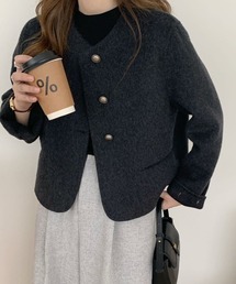 SallyLunn（サリーラン）の「ウールライクノーカラージャケット（ノーカラージャケット）」
