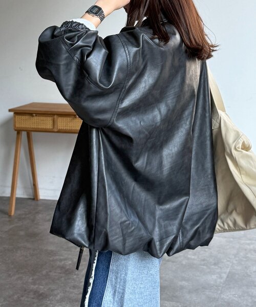 CPCM（シーピーシーエム）の「バルーンレザーブルゾン（ブルゾン・レディース・ブラウン/ブラック・FREE）」の7枚目の写真