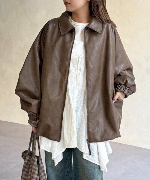 CPCM（シーピーシーエム）の「バルーンレザーブルゾン（ブルゾン・レディース・ブラウン/ブラック・FREE）」の19枚目の写真