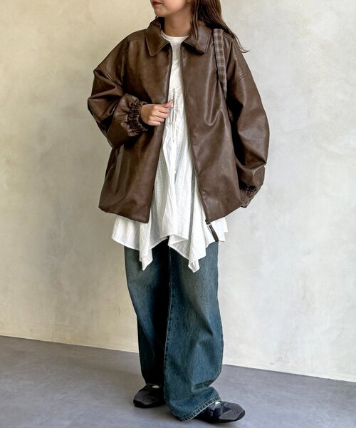 CPCM（シーピーシーエム）の「バルーンレザーブルゾン（ブルゾン・レディース・ブラウン/ブラック・FREE）」の20枚目の写真