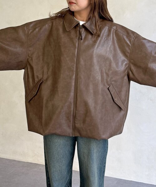 CPCM（シーピーシーエム）の「バルーンレザーブルゾン（ブルゾン・レディース・ブラウン/ブラック・FREE）」の21枚目の写真