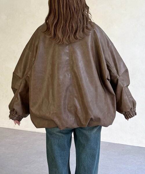 CPCM（シーピーシーエム）の「バルーンレザーブルゾン（ブルゾン・レディース・ブラウン/ブラック・FREE）」の22枚目の写真