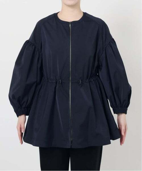 VERMEIL par iena（ヴェルメイユパーイエナ）の「《追加2》ノーカラーギャザーZIPブルゾン（その他アウター・レディース・ネイビー・FREE）」の12枚目の写真