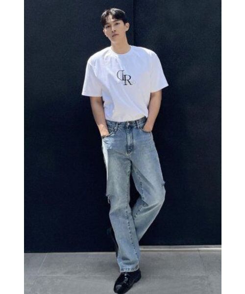 DECOROSO（デコローゾ）の「クールコットンビッグロゴ半袖Tシャツ[ホワイト]（Tシャツ/カットソー・メンズ・その他・01/02）」の2枚目の写真