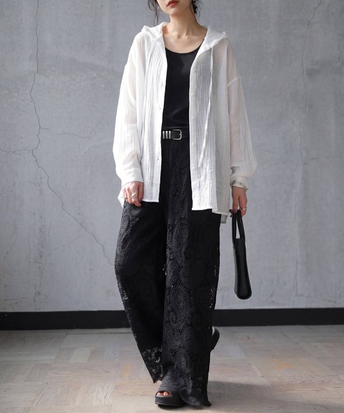 antiqua(アンティカ)の「レース ワイドパンツ(その他パンツ・レディース・ブラック・ONESIZE)」の5枚目の写真