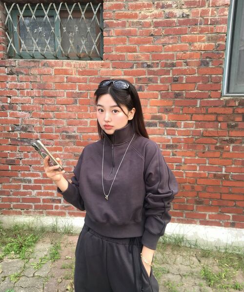 NINEZ（ナインゼット）の「パイピングハーフジップスウェットシャツ (2色)（その他トップス・レディース・その他・S/M）」の9枚目の写真