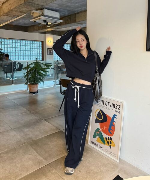 NINEZ（ナインゼット）の「パイピングハーフジップスウェットシャツ (2色)（その他トップス・レディース・その他・S/M）」の10枚目の写真